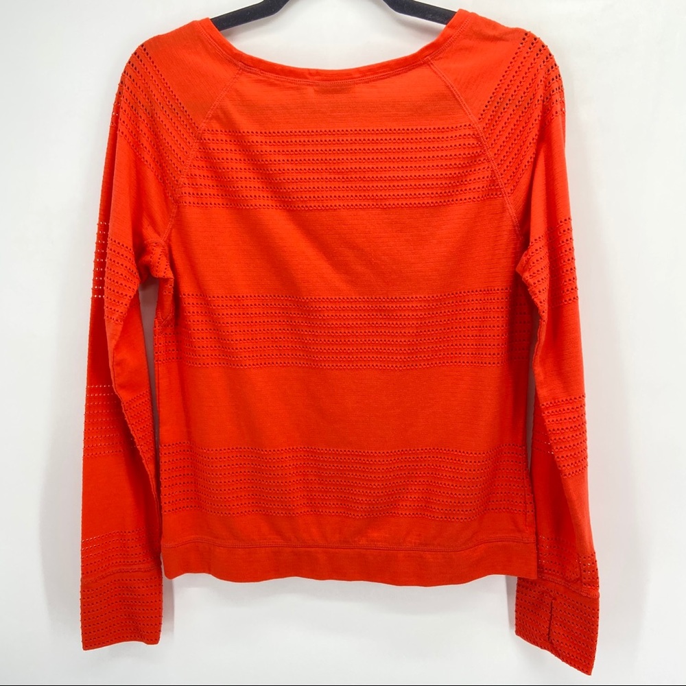 Athleta Orange Perforated Limitless Mesh Top Small - Picture 4 of 8